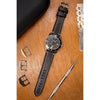 The Watch Boutique Hirsch LIBERTY Leather Watch Strap in BLACK
