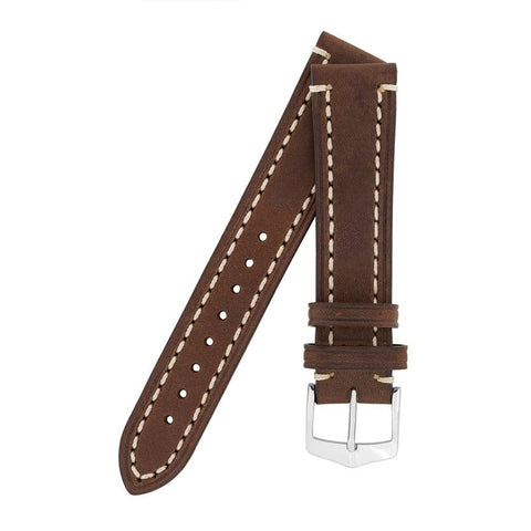The Watch Boutique Hirsch LIBERTY Leather Watch Strap in BROWN