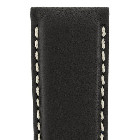 The Watch Boutique Hirsch MARINER Water-Resistant Leather Watch Strap in BLACK