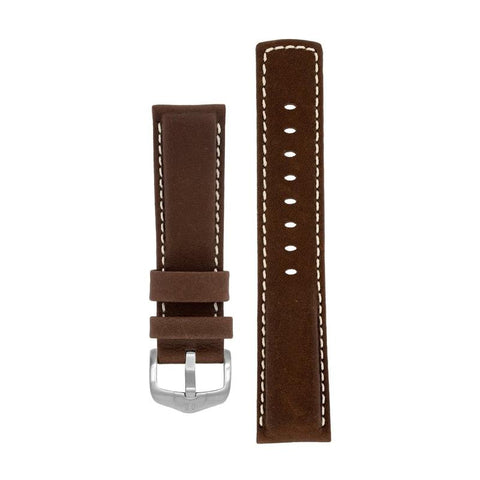 The Watch Boutique Hirsch MARINER Water-Resistant Leather Watch Strap in BROWN