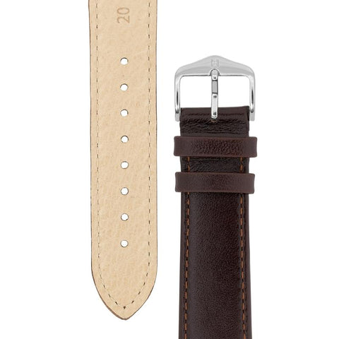 The Watch Boutique Hirsch OSIRIS Calf Leather Watch Strap in BROWN