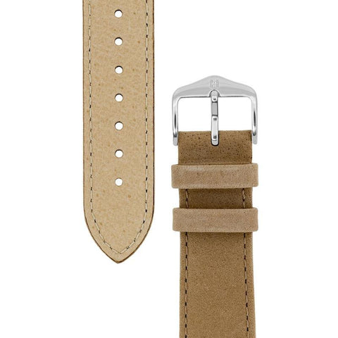 The Watch Boutique Hirsch OSIRIS Calf Leather with Nubuck Effect Watch Strap in BEIGE