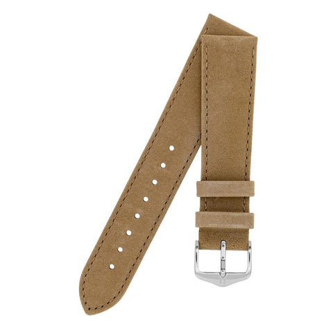 The Watch Boutique Hirsch OSIRIS Calf Leather with Nubuck Effect Watch Strap in BEIGE