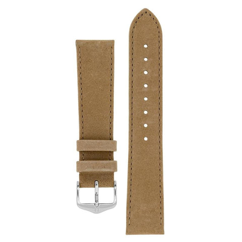 The Watch Boutique Hirsch OSIRIS Calf Leather with Nubuck Effect Watch Strap in BEIGE