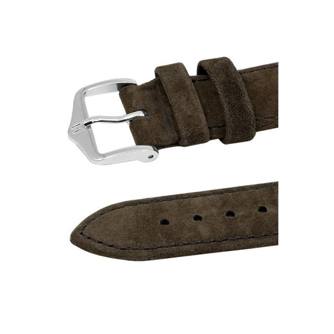 The Watch Boutique Hirsch OSIRIS Calf Leather with Nubuck Effect Watch Strap in BROWN