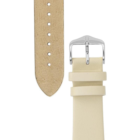 The Watch Boutique Hirsch TORONTO Fine-Grained Leather Watch Strap in BEIGE