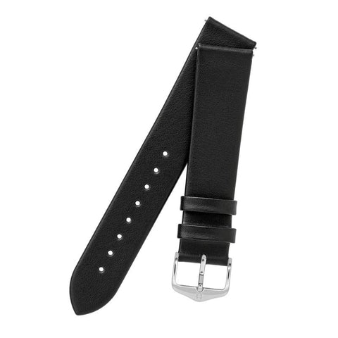 The Watch Boutique Hirsch TORONTO Fine-Grained Leather Watch Strap in BLACK