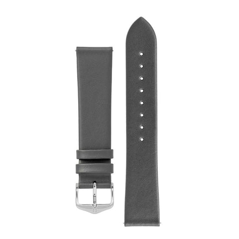 The Watch Boutique Hirsch TORONTO Fine-Grained Leather Watch Strap in GREY