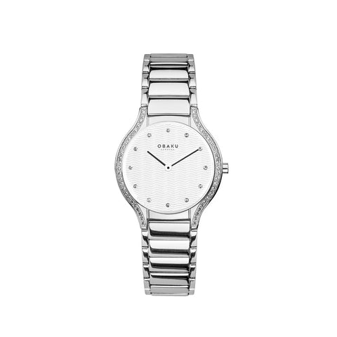 The Watch Boutique Obaku Acacie - Brace White Dial Stainless Steel Lds Watch V276LECISC