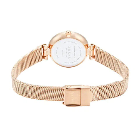 The Watch Boutique Obaku Diamant Petite Rose Gold 24mm Watch - V256SXVIMV