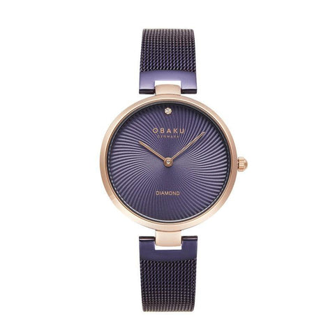 The Watch Boutique Obaku Diamant Violet - Blue Dial Ladies Watch V256LXVQMQ