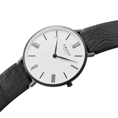 The Watch Boutique Obaku Folie Clear Black 42mm Watch - V283GXBWRB-DIB