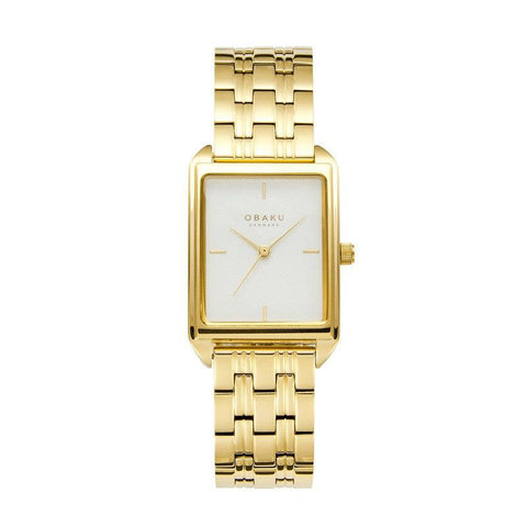 The Watch Boutique Obaku Kamille - Cider White Dial IP Gold Steel Ladies Watch V293LXGISG