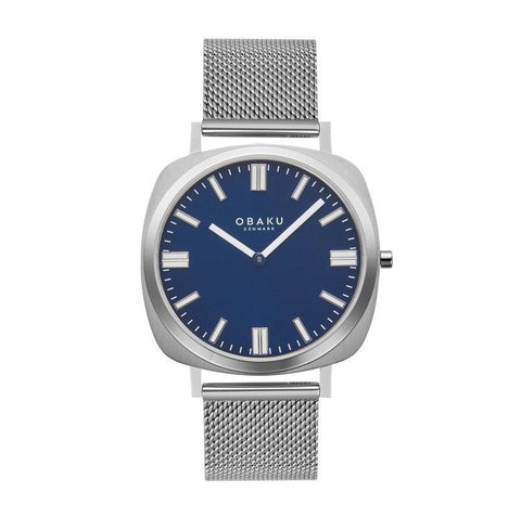 The Watch Boutique Obaku Punkter Arctic - Blue Dial Stainless Steel Gents Watch V296GXCLMC
