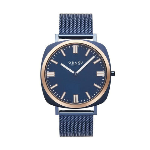 The Watch Boutique Obaku Punkter Ocean - Blue Dial IP Blue Steel Gents Watch V296GXSLML