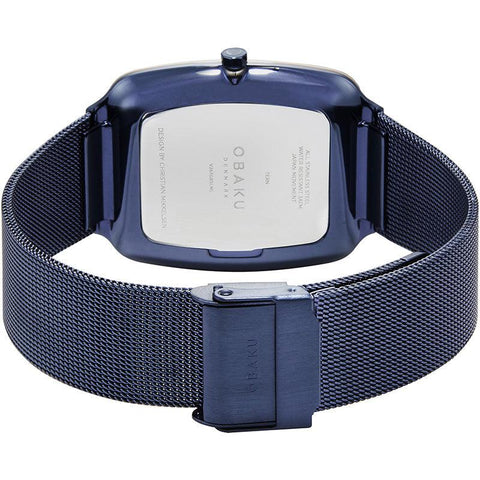 The Watch Boutique Obaku Tern - Ocean Gents Mesh Strap Blue Dial V267GXSLML