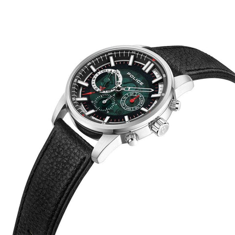 The Watch Boutique Police Gents Greenlane Black Dial 3 Hands, Multifunction Watch