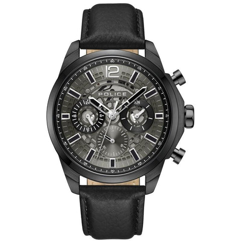 The Watch Boutique Police Menelik Multifunction Leather Strap