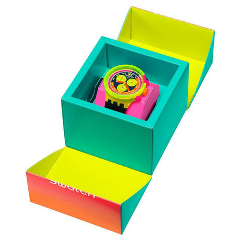 The Watch Boutique Swatch NEON TO THE MAX Watch SB06J100