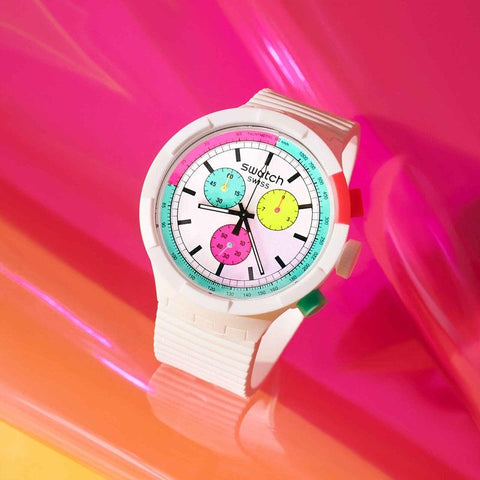 The Watch Boutique Swatch THE PURITY OF NEON Watch SB06W100