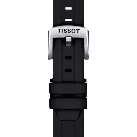 The Watch Boutique Tissot Official Black Silicone Strap Lugs 18mm