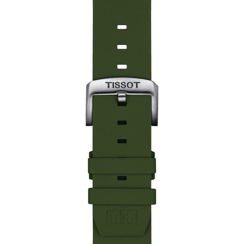 The Watch Boutique Tissot Official Kaki Silicone Strap Lugs 22mm