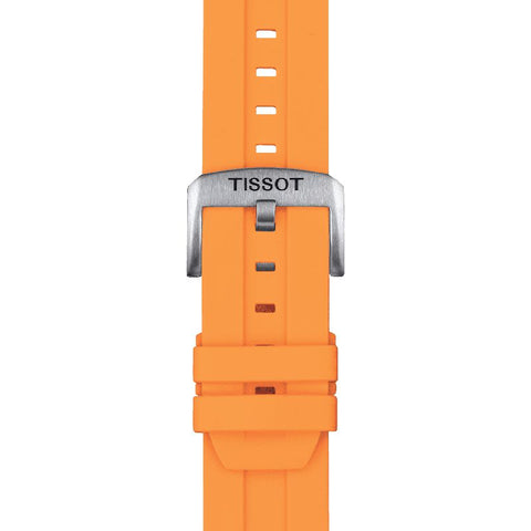 The Watch Boutique Tissot Official Orange Silicone Strap Lugs 22mm