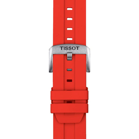 The Watch Boutique Tissot Official Red Silicone Strap Lugs 22mm